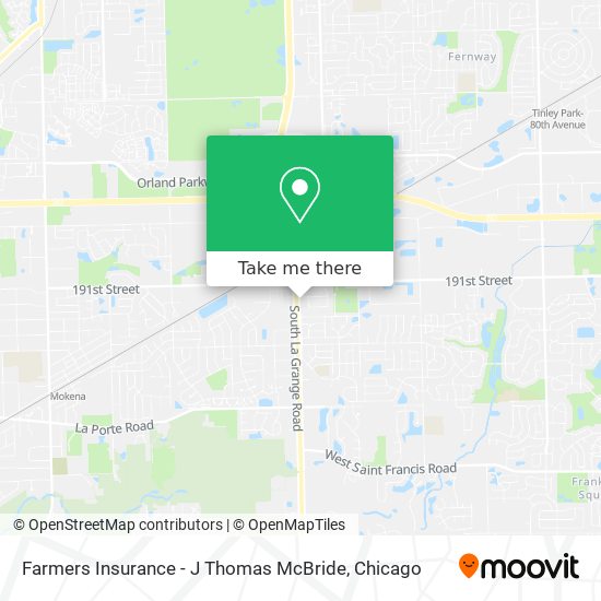 Farmers Insurance - J Thomas McBride map