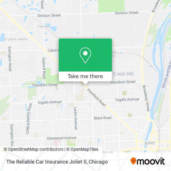 The Reliable Car Insurance Joliet Il map