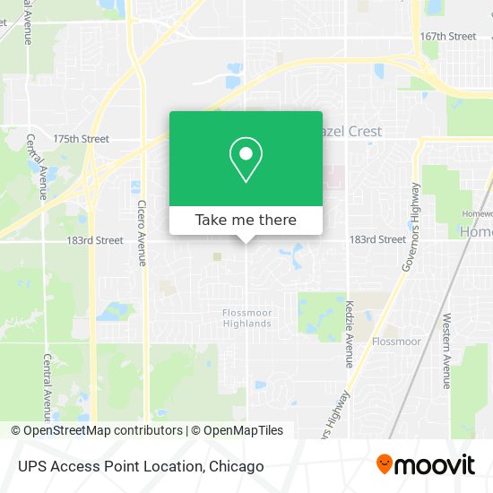 UPS Access Point Location map