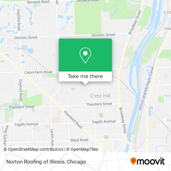 Norton Roofing of Illinois map