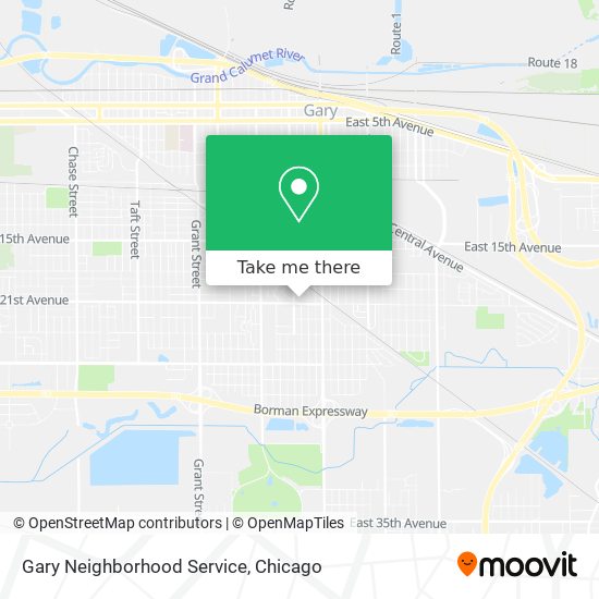 Gary Neighborhood Service map