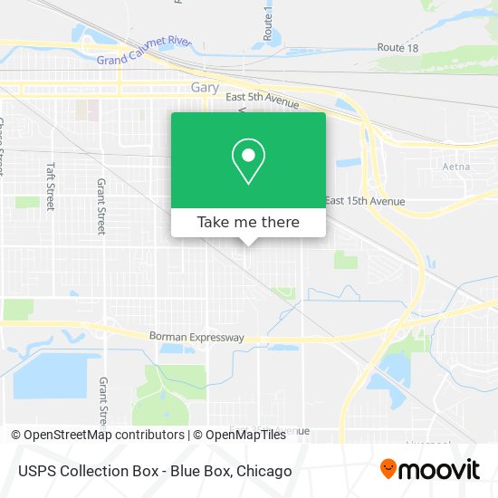 USPS Collection Box - Blue Box map