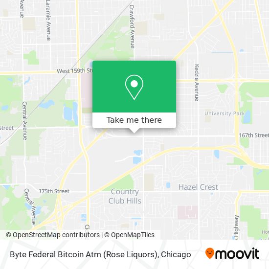 Byte Federal Bitcoin Atm (Rose Liquors) map