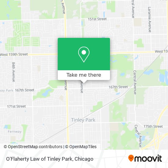 O'Flaherty Law of Tinley Park map