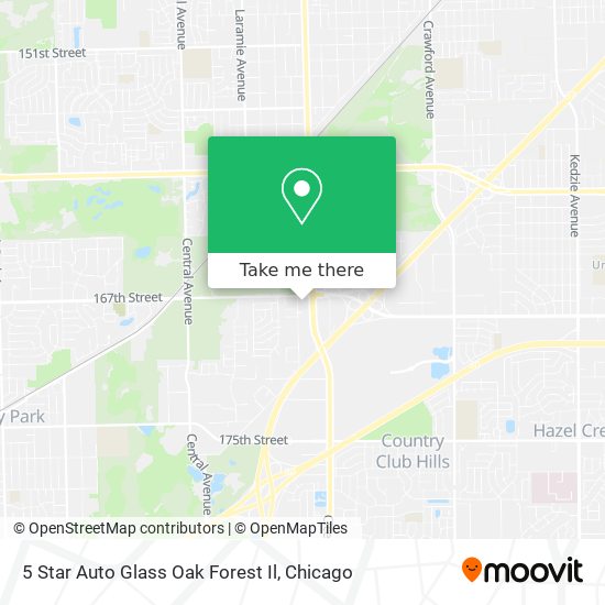 Mapa de 5 Star Auto Glass Oak Forest Il