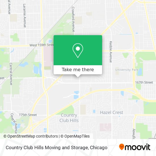 Mapa de Country Club Hills Moving and Storage