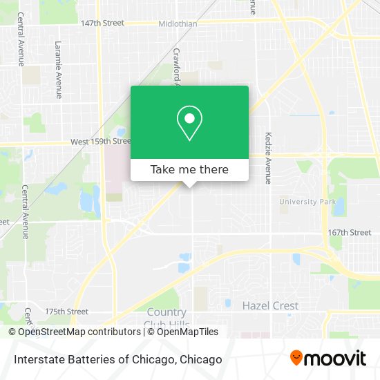 Interstate Batteries of Chicago map