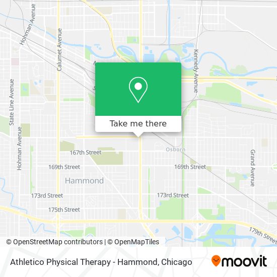 Athletico Physical Therapy - Hammond map