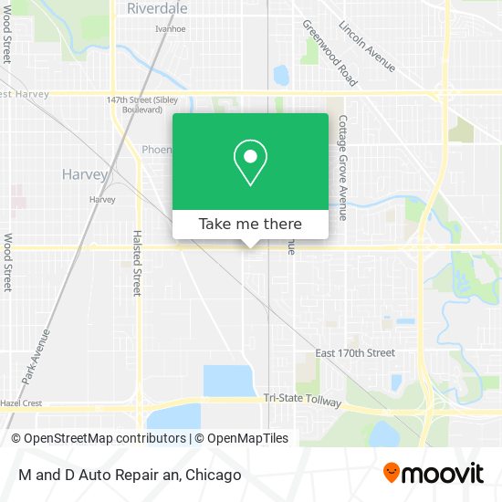 M and D Auto Repair an map