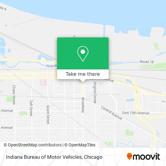 Indiana Bureau of Motor Vehicles map
