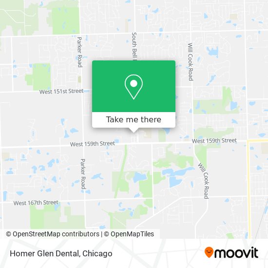 Mapa de Homer Glen Dental