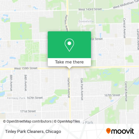 Tinley Park Cleaners map