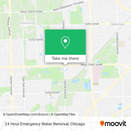 24 Hour Emergency Water Removal map