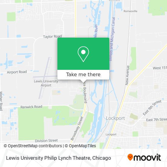 Mapa de Lewis University Philip Lynch Theatre