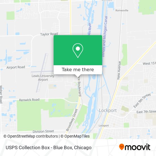 Mapa de USPS Collection Box - Blue Box