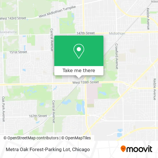Metra Oak Forest-Parking Lot map