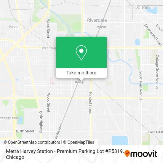 Metra Harvey Station - Premium Parking Lot #P5319 map