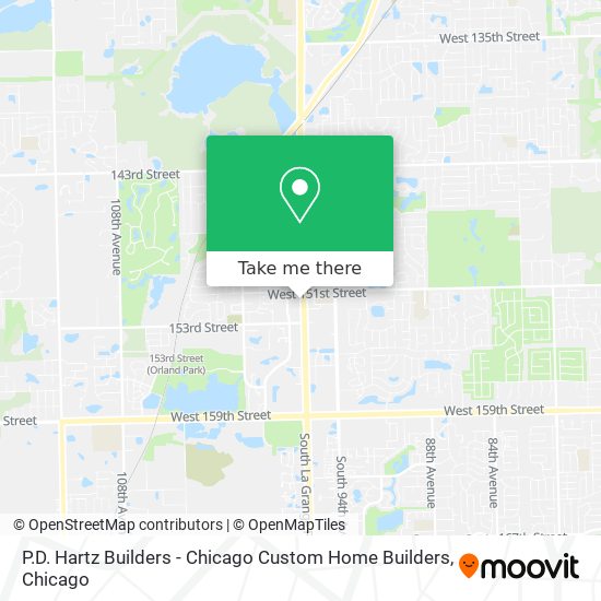 P.D. Hartz Builders - Chicago Custom Home Builders map