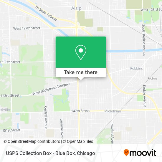 Mapa de USPS Collection Box - Blue Box