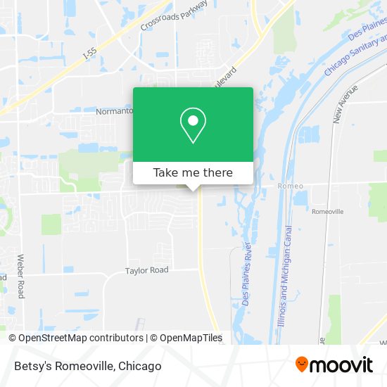 Betsy's Romeoville map