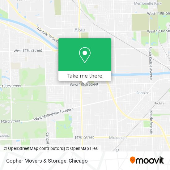 Copher Movers & Storage map