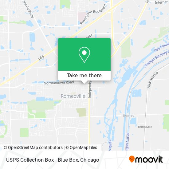 Mapa de USPS Collection Box - Blue Box