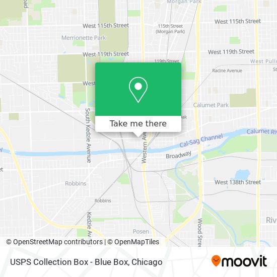 USPS Collection Box - Blue Box map