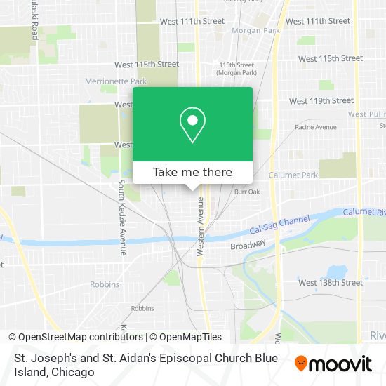 St. Joseph's and St. Aidan's Episcopal Church Blue Island map