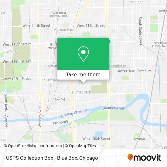 Mapa de USPS Collection Box - Blue Box