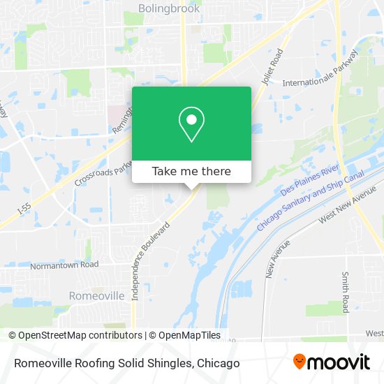 Romeoville Roofing Solid Shingles map