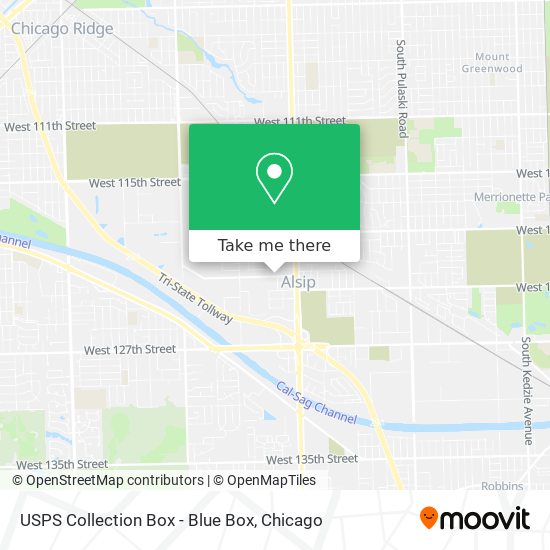 USPS Collection Box - Blue Box map