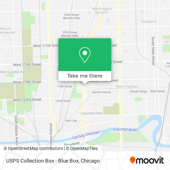 USPS Collection Box - Blue Box map