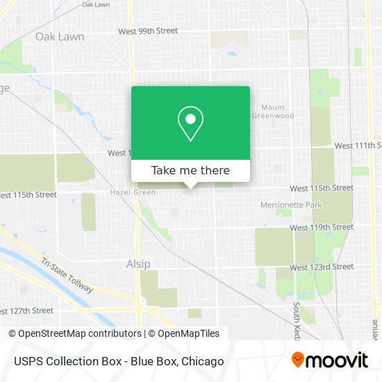 USPS Collection Box - Blue Box map