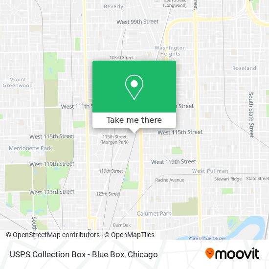 USPS Collection Box - Blue Box map