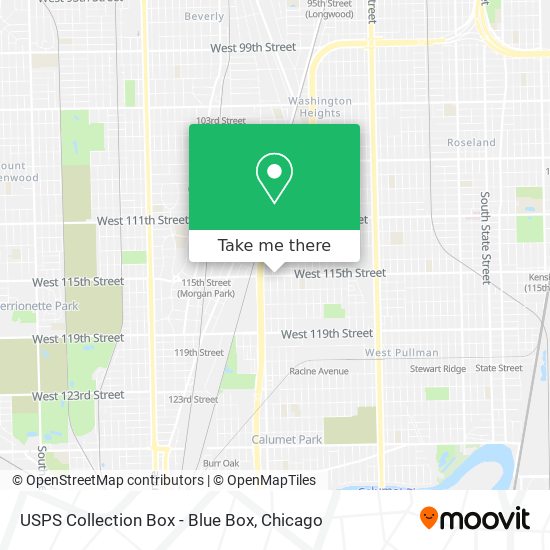 USPS Collection Box - Blue Box map