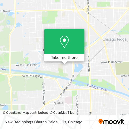 New Beginnings Church Palos Hills map
