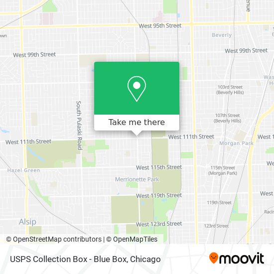 USPS Collection Box - Blue Box map