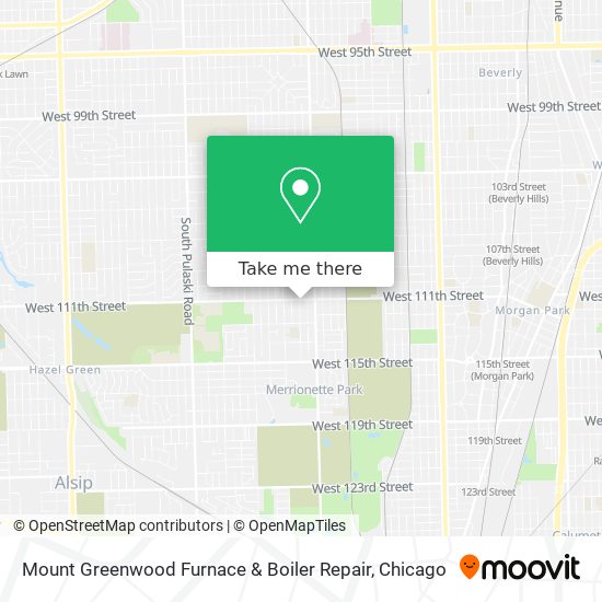 Mount Greenwood Furnace & Boiler Repair map