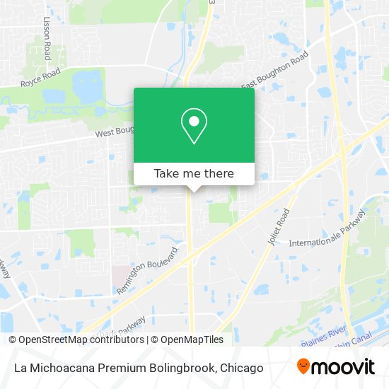 Mapa de La Michoacana Premium Bolingbrook