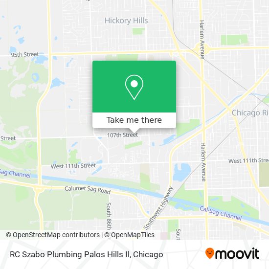 RC Szabo Plumbing Palos Hills Il map