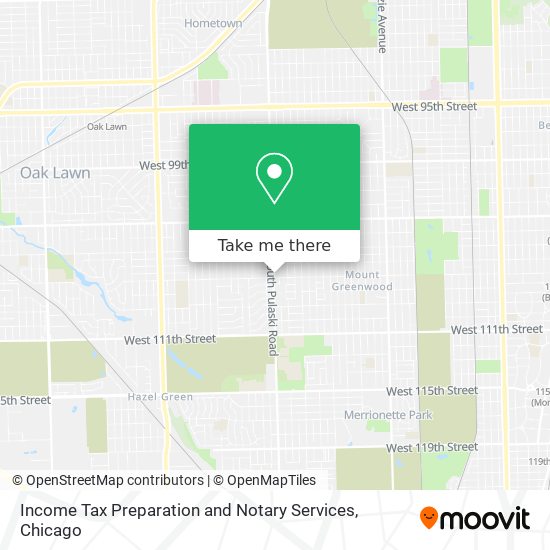 Income Tax Preparation and Notary Services map