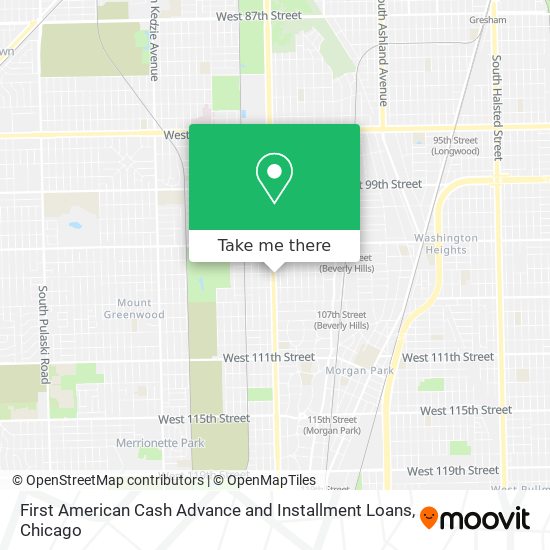 Mapa de First American Cash Advance and Installment Loans