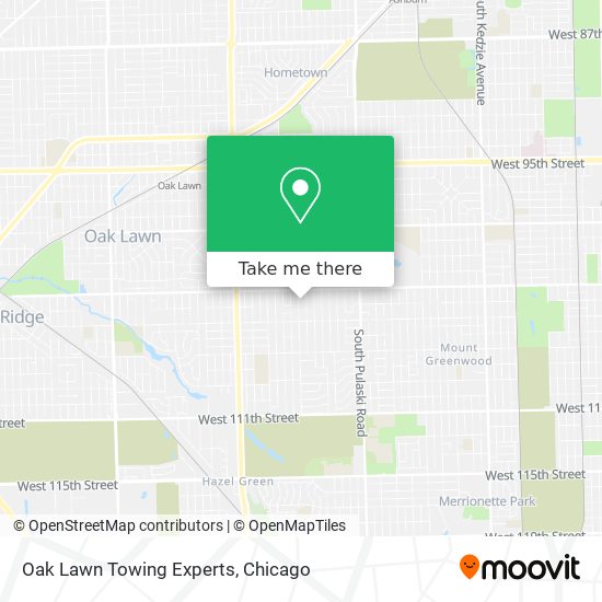 Mapa de Oak Lawn Towing Experts