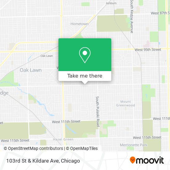103rd St & Kildare Ave map