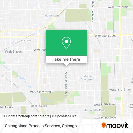 Mapa de Chicagoland Process Services