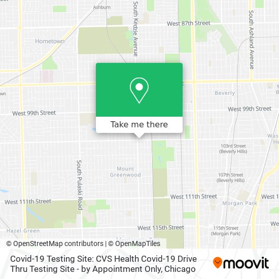 Covid-19 Testing Site: CVS Health Covid-19 Drive Thru Testing Site - by Appointment Only map