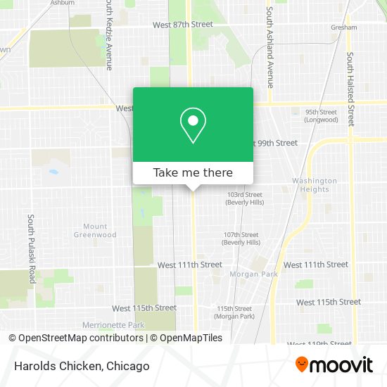 Mapa de Harolds Chicken