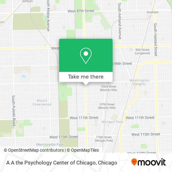 Mapa de A A the Psychology Center of Chicago