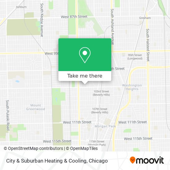 City & Suburban Heating & Cooling map