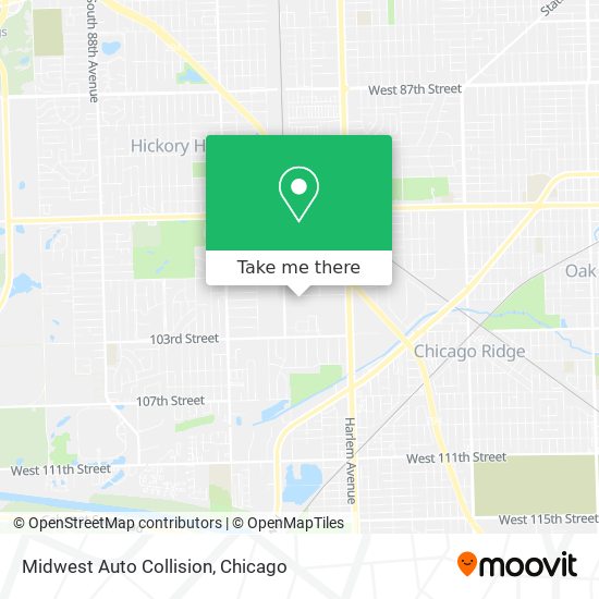 Midwest Auto Collision map